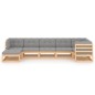 vidaXL Set Divani da Giardino 7 pz con Cuscini Legno Massello di Pino