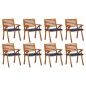 vidaXL Sedie da Giardino con Cuscini 8 pz in Legno Massello di Acacia vidaXL Sedie da Giardino con Cuscini 8 pz in Legno Massello di Acacia