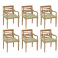 vidaXL Sedie Batavia con Cuscini 6 pz in Legno Massello di Teak vidaXL Sedie Batavia con Cuscini 6 pz in Legno Massello di Teak