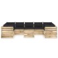 vidaXL Set Divani da Giardino con Cuscini 10 pz Legno Impregnato Verde vidaXL Set Divani da Giardino con Cuscini 10 pz Legno Impregnato Verde