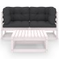 vidaXL Set Divani da Giardino 3 pz con Cuscini Legno Massello di Pino vidaXL Set Divani da Giardino 3 pz con Cuscini Legno Massello di Pino