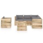 vidaXL Set Salotto da Giardino con Cuscini 8 pz Legno Impregnato Verde