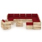 vidaXL Set Salotto da Giardino con Cuscini 12pz Legno Impregnato Verde vidaXL Set Salotto da Giardino con Cuscini 12pz Legno Impregnato Verde