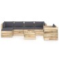 vidaXL Set Divani da Giardino con Cuscini 7 pz Legno Impregnato Verde