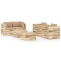 vidaXL Set Salotto da Giardino con Cuscini 6 pz Legno Impregnato Verde vidaXL Set Salotto da Giardino con Cuscini 6 pz Legno Impregnato Verde