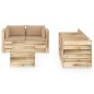 vidaXL Set Salotto da Giardino con Cuscini 6 pz Legno Impregnato Verde vidaXL Set Salotto da Giardino con Cuscini 6 pz Legno Impregnato Verde