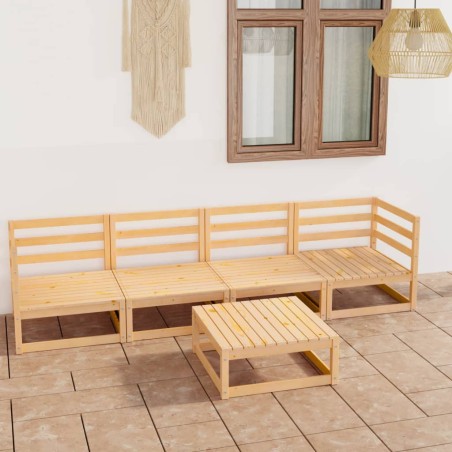 vidaXL Set Divani da Giardino 5 pz in Legno Massello di Pino
