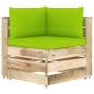 vidaXL Set Divani da Giardino con Cuscini 7 pz Legno Impregnato Verde