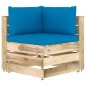 vidaXL Set Divani da Giardino con Cuscini 9 pz Legno Impregnato Verde