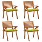 vidaXL Sedie da Giardino con Cuscini 4 pz in Legno Massello di Acacia vidaXL Sedie da Giardino con Cuscini 4 pz in Legno Massello di Acacia