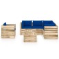 vidaXL Set Salotto da Giardino con Cuscini 8 pz Legno Impregnato Verde