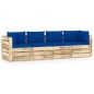 vidaXL Divano da Giardino 4 Posti con Cuscini Legno Impregnato Verde vidaXL Divano da Giardino 4 Posti con Cuscini Legno Impregnato Verde