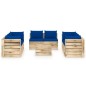 vidaXL Set Divani da Giardino con Cuscini 9 pz Legno Impregnato Verde