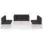vidaXL Set Divani da Giardino 6 pz con Cuscini Legno Massello Pino vidaXL Set Divani da Giardino 6 pz con Cuscini Legno Massello Pino