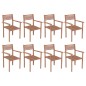 vidaXL Sedie da Giardino Impilabili 8 pz in Legno Massello di Teak vidaXL Sedie da Giardino Impilabili 8 pz in Legno Massello di Teak