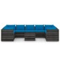 vidaXL Set Salotto Giardino con Cuscini 10 pz Legno Impregnato Grigio vidaXL Set Salotto Giardino con Cuscini 10 pz Legno Impregnato Grigio