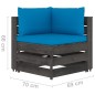 vidaXL Set Salotto Giardino con Cuscini 10 pz Legno Impregnato Grigio vidaXL Set Salotto Giardino con Cuscini 10 pz Legno Impregnato Grigio