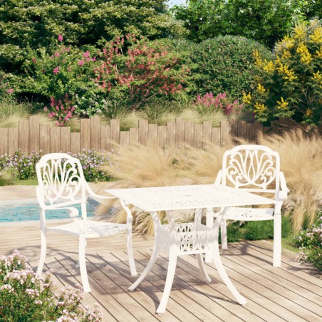 vidaXL Set da Bistrot 3 pz in Alluminio Pressofuso Bianco