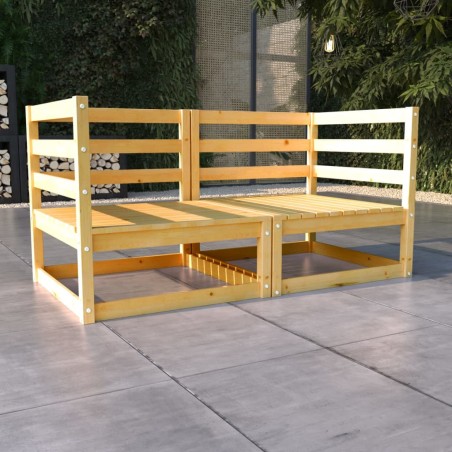 vidaXL Divano da Giardino a 2 Posti in Legno Massello di Pino 
