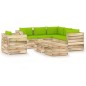 vidaXL Set Salotto da Giardino con Cuscini 8 pz Legno Impregnato Verde