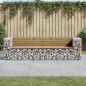 vidaXL Panca da Giardino Design Gabbione 244x71x65,5cm Pino Impregnato vidaXL Panca da Giardino Design Gabbione 244x71x65,5cm Pino Impregnato