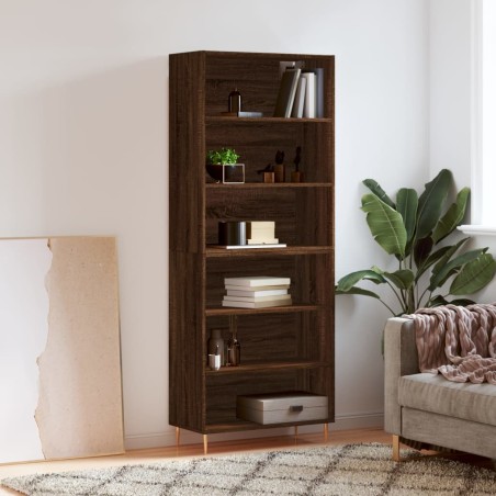 vidaXL Credenza Rovere Marrone 69,5x32,5x180 cm Legno Multistrato