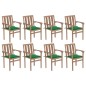 vidaXL Sedie da Giardino Impilabili con Cuscini 8 pz Massello di Teak vidaXL Sedie da Giardino Impilabili con Cuscini 8 pz Massello di Teak