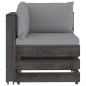 vidaXL Divano da Giardino 4 Posti con Cuscini Legno Impregnato Grigio