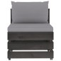 vidaXL Divano da Giardino 4 Posti con Cuscini Legno Impregnato Grigio
