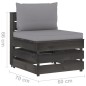 vidaXL Divano da Giardino 4 Posti con Cuscini Legno Impregnato Grigio