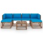 vidaXL Set Salotto Giardino Pallet con Cuscini 7 pz in Pino Impregnato vidaXL Set Salotto Giardino Pallet con Cuscini 7 pz in Pino Impregnato