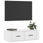 Mobile TV Pensile Bianco Lucido 80x36x25cm in Legno Multistrato Mobile TV Pensile Bianco Lucido 80x36x25cm in Legno Multistrato