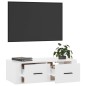 Mobile TV Pensile Bianco Lucido 80x36x25cm in Legno Multistrato Mobile TV Pensile Bianco Lucido 80x36x25cm in Legno Multistrato