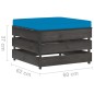 vidaXL Set Salotto da Giardino 3pz con Cuscini Legno Impregnato Grigio