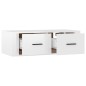 Mobile TV Pensile Bianco Lucido 80x36x25cm in Legno Multistrato Mobile TV Pensile Bianco Lucido 80x36x25cm in Legno Multistrato