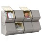 vidaXL Scatole Impilabili con Coperchio Set di 8 pz in Tessuto Grigio vidaXL Scatole Impilabili con Coperchio Set di 8 pz in Tessuto Grigio