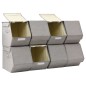 vidaXL Scatole Impilabili con Coperchio Set di 8 pz in Tessuto Grigio vidaXL Scatole Impilabili con Coperchio Set di 8 pz in Tessuto Grigio