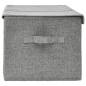 vidaXL Scatola Portaoggetti in Tessuto 50x30x25 cm Grigio vidaXL Scatola Portaoggetti in Tessuto 50x30x25 cm Grigio