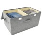 vidaXL Scatola Portaoggetti in Tessuto 50x30x25 cm Grigio vidaXL Scatola Portaoggetti in Tessuto 50x30x25 cm Grigio