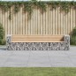 vidaXL Panca Giardino Design Gabbione 287x71x65,5 cm Massello di Pino vidaXL Panca Giardino Design Gabbione 287x71x65,5 cm Massello di Pino