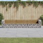 vidaXL Panca da Giardino Design Gabbione 347x71x65,5cm Pino Impregnato vidaXL Panca da Giardino Design Gabbione 347x71x65,5cm Pino Impregnato