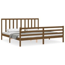 vidaXL Giroletto con Testiera Miele 6FT Super King in Legno Massello