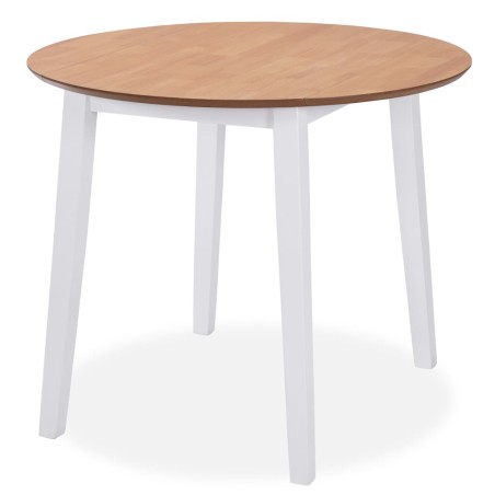 vidaXL Set da Pranzo 3 pz in MDF e Legno di Hevea Bianco