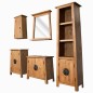 vidaXL Set da Bagno 5 pz in Legno Massello di Pino vidaXL Set da Bagno 5 pz in Legno Massello di Pino