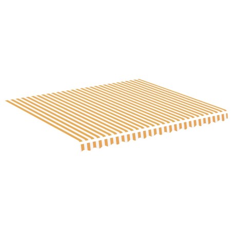 vidaXL Tessuto di Ricambio per Tenda da Sole Giallo e Bianco 4x3,5 m
