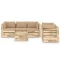 vidaXL Set Divani da Giardino con Cuscini 6 pz Legno Impregnato Verde vidaXL Set Divani da Giardino con Cuscini 6 pz Legno Impregnato Verde