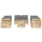 vidaXL Set Divani da Giardino con Cuscini 9 pz Legno Impregnato Verde vidaXL Set Divani da Giardino con Cuscini 9 pz Legno Impregnato Verde