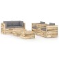 vidaXL Set Salotto da Giardino con Cuscini 6 pz Legno Impregnato Verde