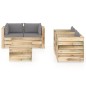 vidaXL Set Salotto da Giardino con Cuscini 6 pz Legno Impregnato Verde