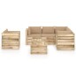 vidaXL Set Salotto da Giardino con Cuscini 8 pz Legno Impregnato Verde vidaXL Set Salotto da Giardino con Cuscini 8 pz Legno Impregnato Verde
